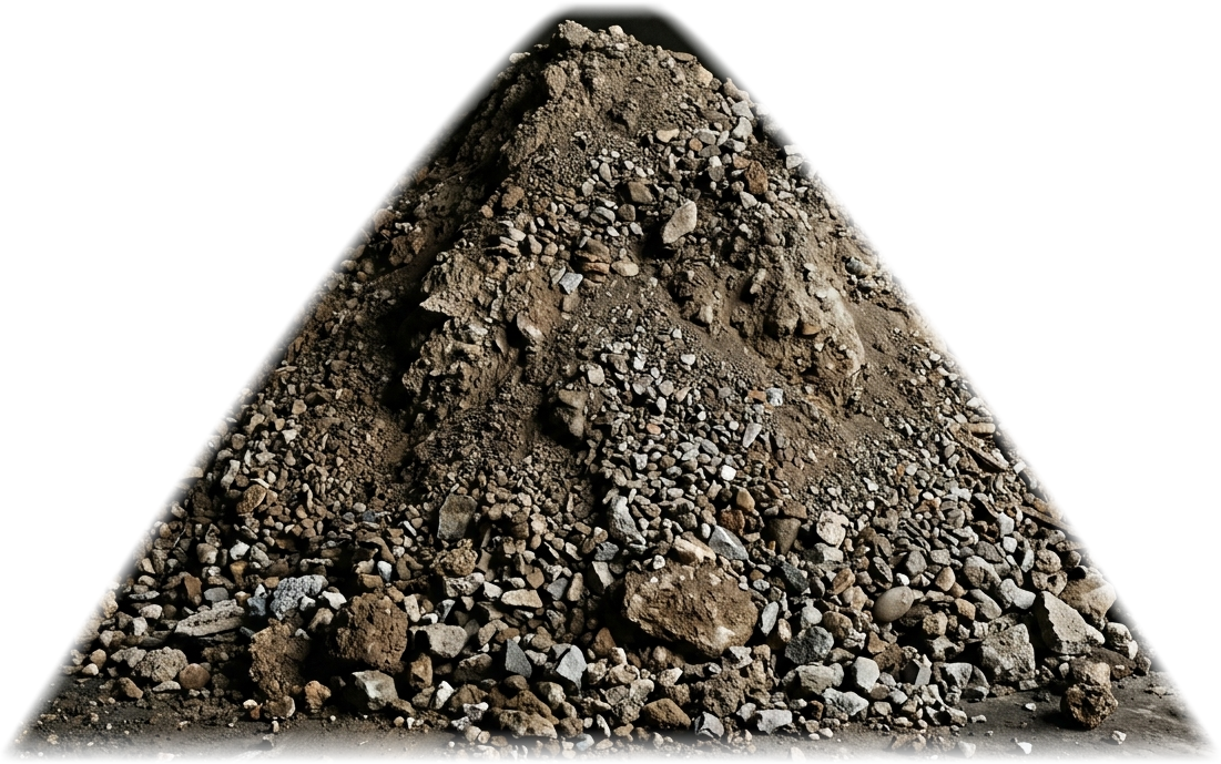 Cumulo di terra di scavo estratta